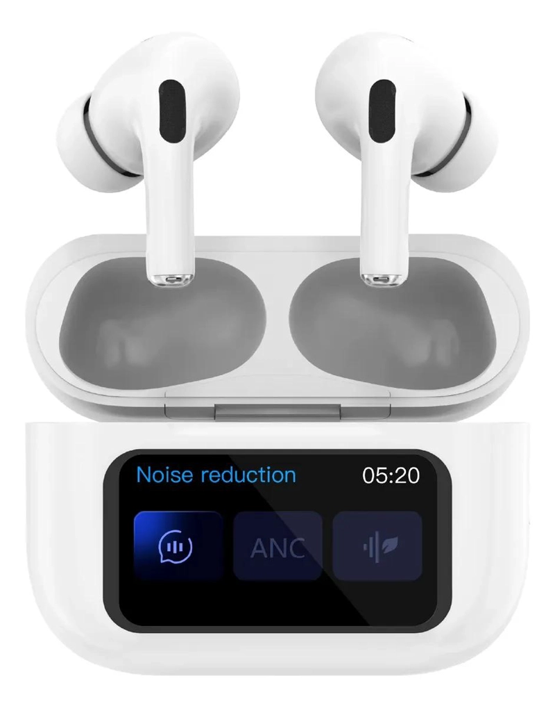 AUDIFONOS BLUETOOTH TWS CON PANTALLA TACTIL Y ANC COLOR BLANCO - 1
