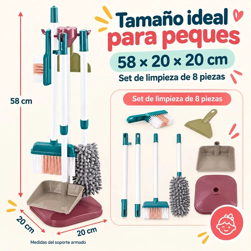JUEGO DIDACTICO DE LIMPIEZA PARA NIÑOS CON 8 PIEZAS - 2