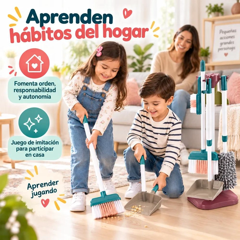 JUEGO DIDACTICO DE LIMPIEZA PARA NIÑOS CON 8 PIEZAS - 5