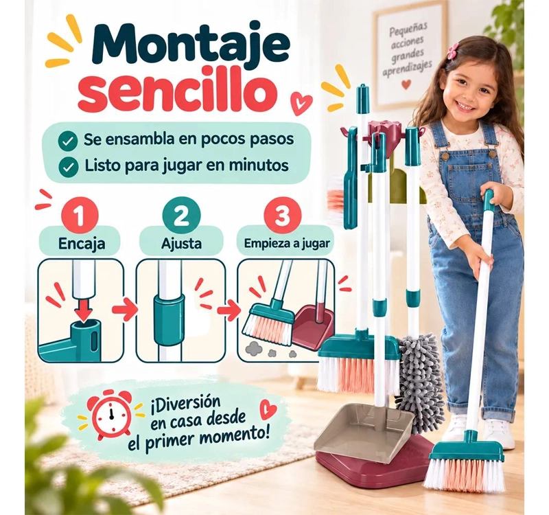 JUEGO DIDACTICO DE LIMPIEZA PARA NIÑOS CON 8 PIEZAS - 7