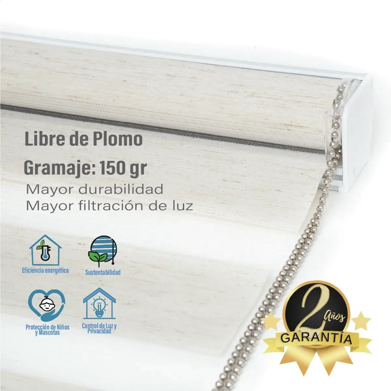 CORTINA ROLLER DUO ZEBRA DIA Y NOCHE 90 X 165 CM - 4