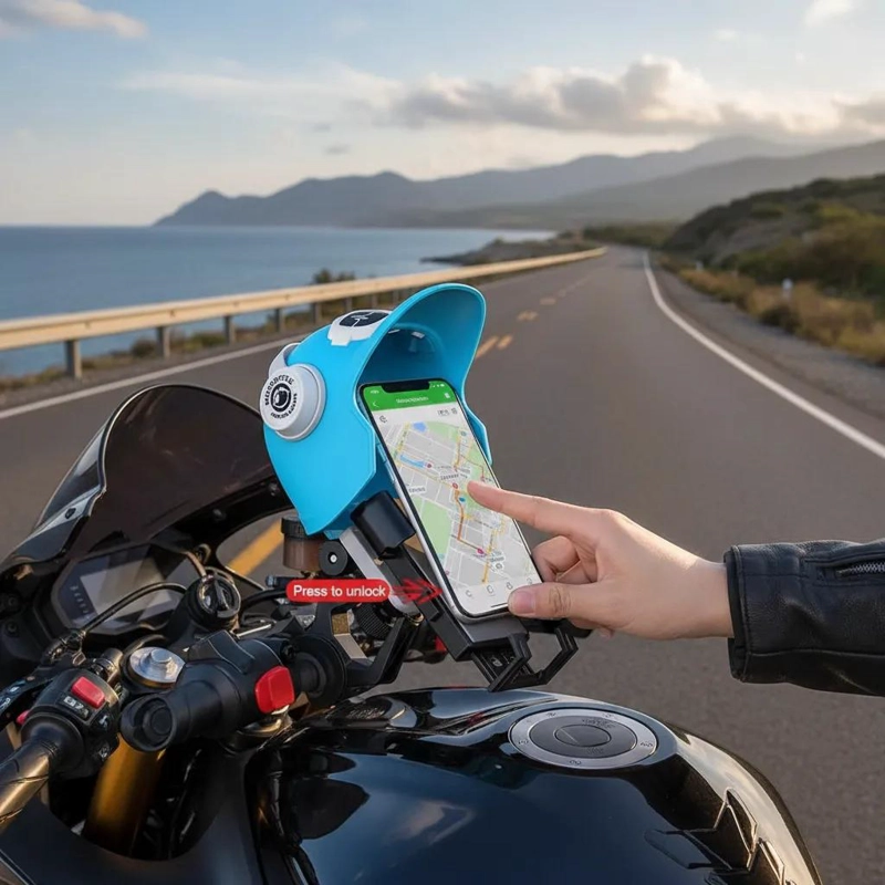 SOPORTE CELULAR UNIVERSAL PARA MANILLAR DE MOTO Y BICICLETA - 10