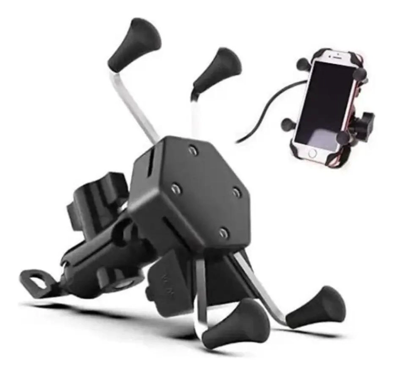 SOPORTE PARA CELULAR CON CARGADOR USB PARA MOTOCICLETA - 1