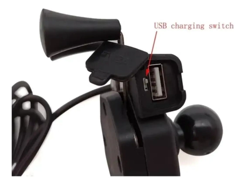 SOPORTE PARA CELULAR CON CARGADOR USB PARA MOTOCICLETA - 4