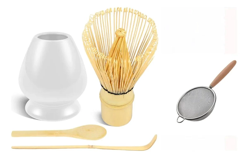 SET COMPLETO DE ACCESORIOS PARA TE  MATCHA CON BATIDOR Y UTENSILIOS DE BAMBU - 1