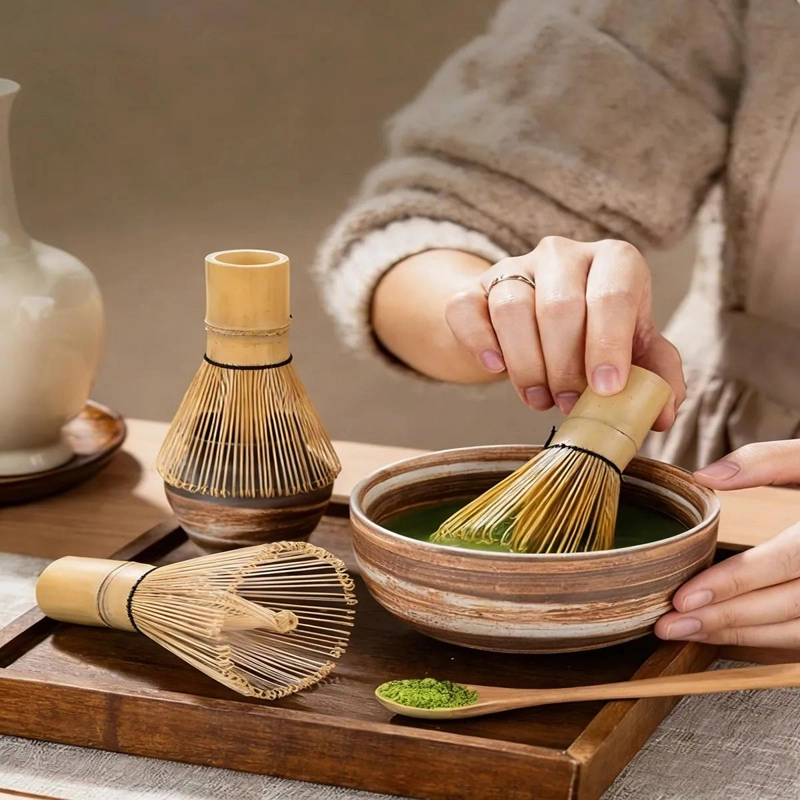 SET COMPLETO DE ACCESORIOS PARA TE  MATCHA CON BATIDOR Y UTENSILIOS DE BAMBU - 3