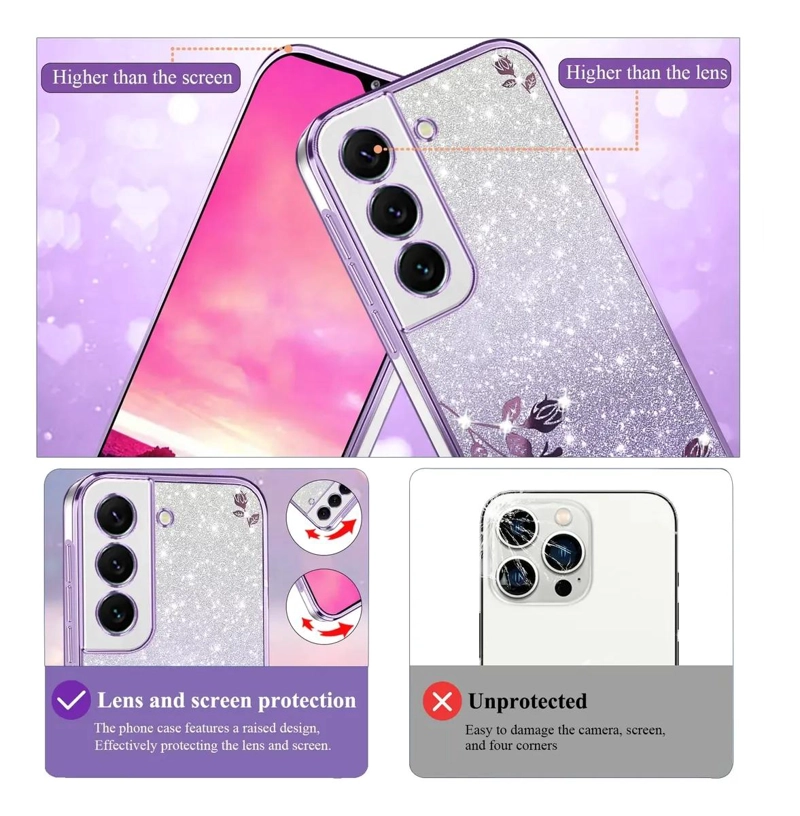 CARCASA BRILLANTE DE SILICONA PARA SAMSUNG GALAXY S22 PLUS 5G - 6