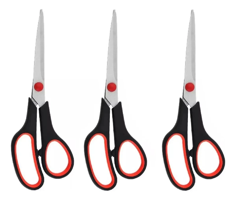 PACK DE 3 TIJERAS CON MANGO ERGONOMICO Y ANTIDESLIZANTE - 2
