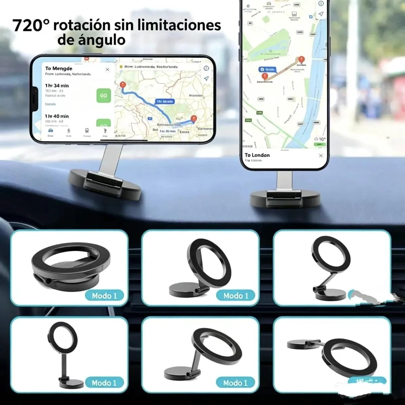 SOPORTE MAGNE TICO PARA AUTO CON VENTOSA ANTIDESLIZANTE - 4