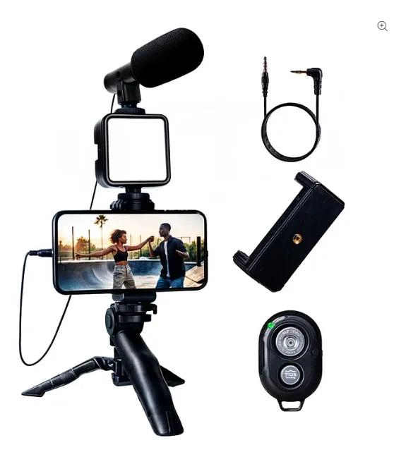 KIT COMPLETO PARA CREACION DE CONTENIDO CON TRIPODE Y LUZ LED - 1