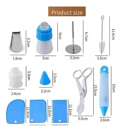 KIT COMPLETO PARA DECORACION DE PASTELES CON 66 PIEZAS Y PLATO GIRATORIO ANTIDES - 5