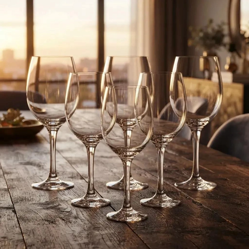 SET DE 6 COPAS DE VINO TRANSPARENTES DE 385 ML - 9