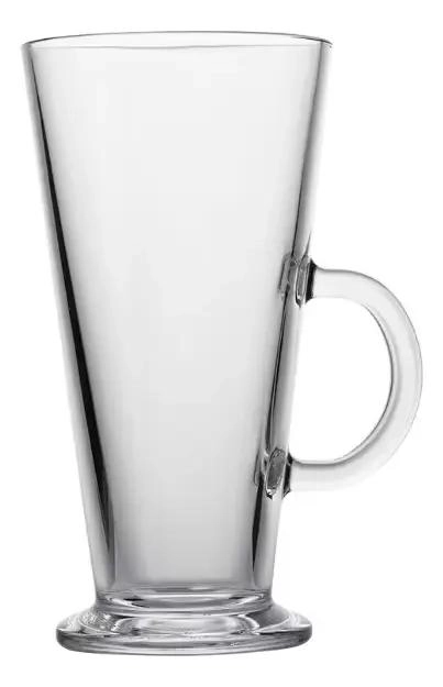 CONJUNTO DE TAZAS CONICAS DE VIDRIO BLANCO PARA CAFE  270 ML - 3
