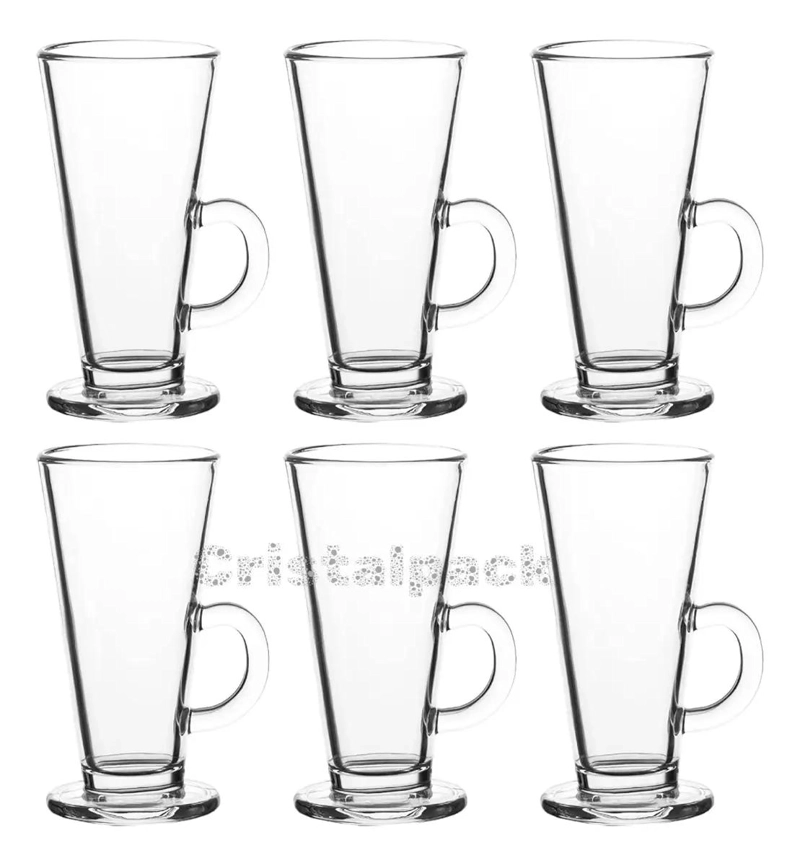 CONJUNTO DE TAZAS CONICAS DE VIDRIO BLANCO PARA CAFE  270 ML - 4