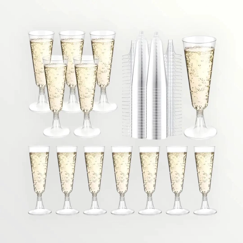 COPAS DE PLASTICO TRANSPARENTES PARA CHAMPAGNE Y POSTRES - 1
