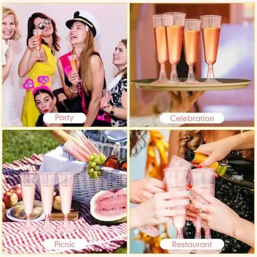 COPAS DE PLASTICO TRANSPARENTES PARA CHAMPAGNE Y POSTRES - 3