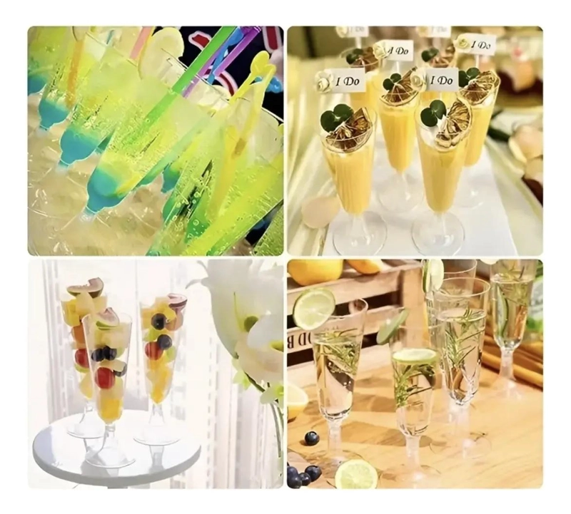 COPAS DE PLASTICO TRANSPARENTES PARA CHAMPAGNE Y POSTRES - 5
