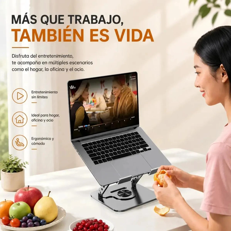 SOPORTE AJUSTABLE PLEGABLE PARA NOTEBOOK DE ACERO CARBONO - 3