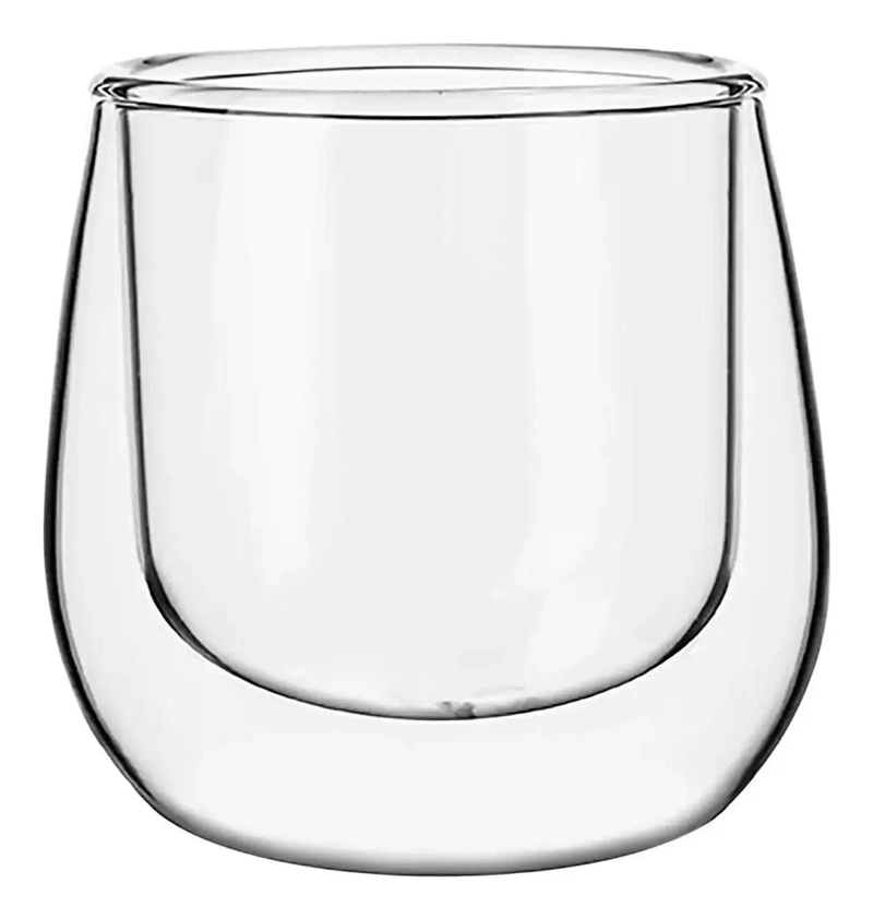 SET DE 2 VASOS DE ESPRESSO DE VIDRIO DOBLE PARED 90ML - 3