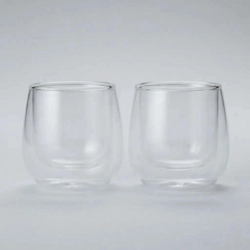 SET DE 2 VASOS DE ESPRESSO DE VIDRIO DOBLE PARED 90ML - 4