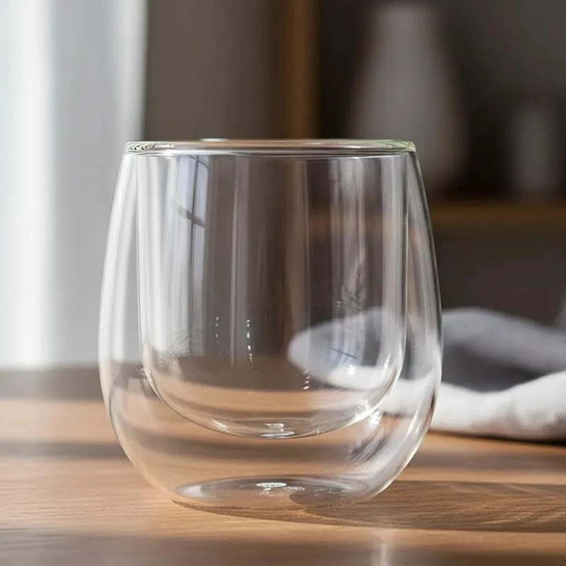 SET DE 2 VASOS DE ESPRESSO DE VIDRIO DOBLE PARED 90ML - 5