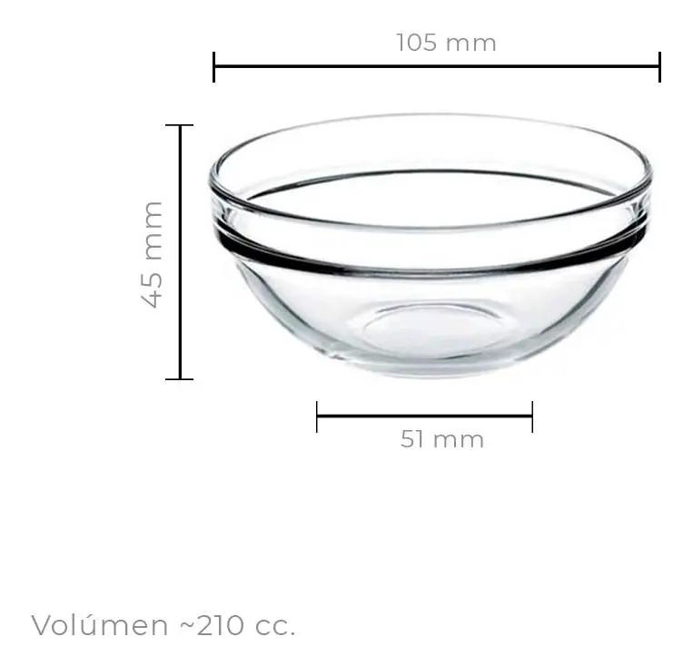 SET DE 6 BOWLS DE VIDRIO TEMPLADO DE 10.5 CM - 4
