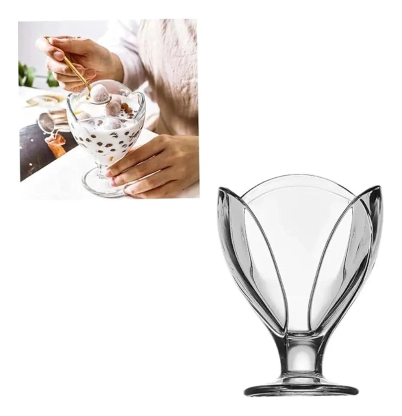 SET DE 6 COPAS DE VIDRIO PARA POSTRE 300 ML ELEGANTES - 1