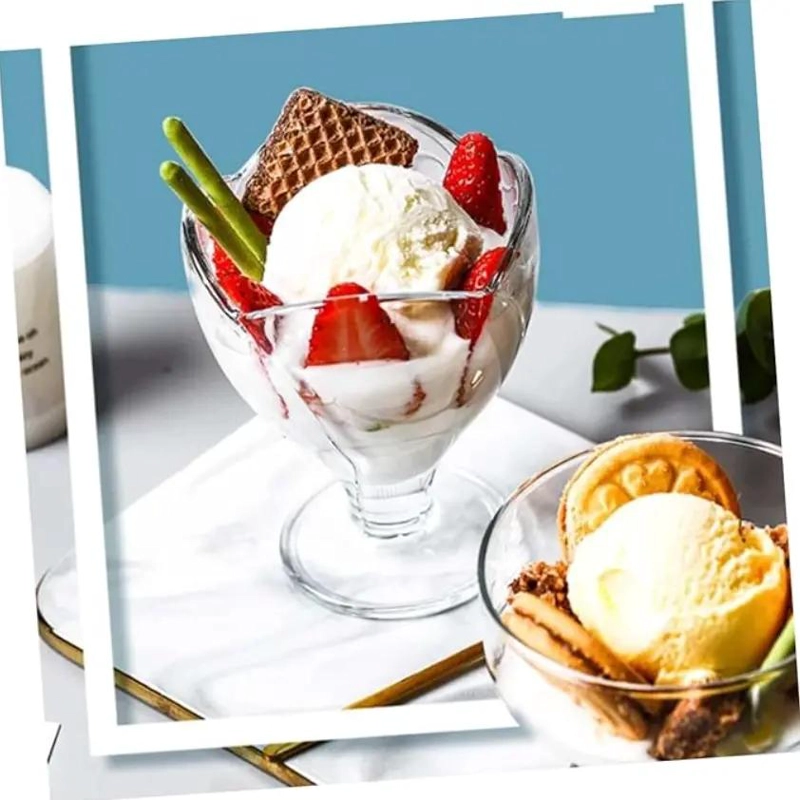 SET DE 6 COPAS DE VIDRIO PARA POSTRE 300 ML ELEGANTES - 2