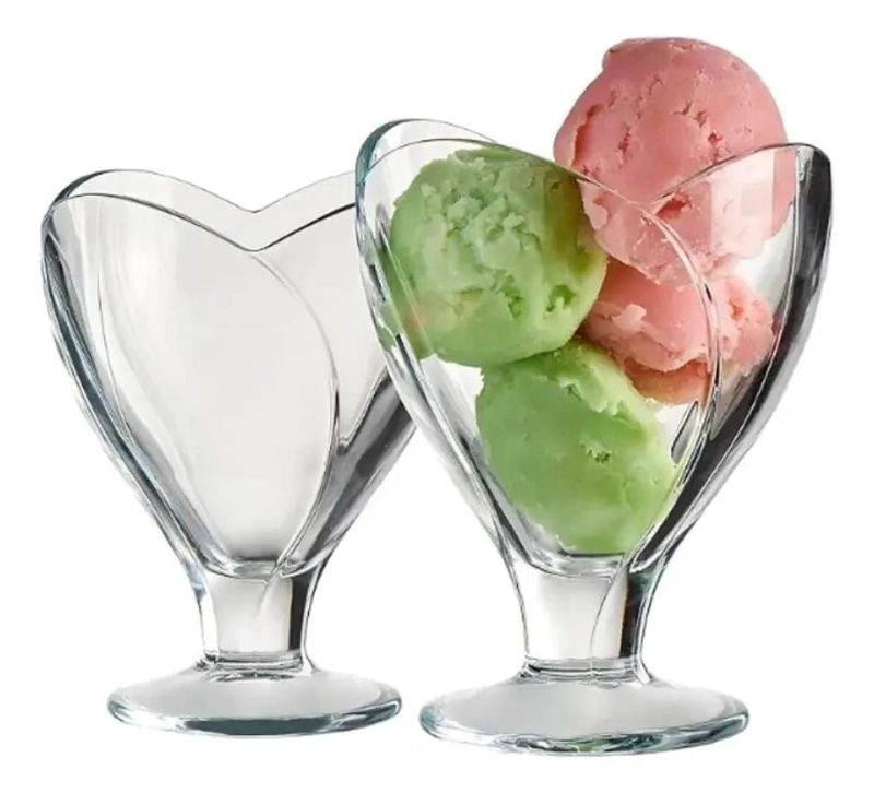 SET DE 6 COPAS DE VIDRIO PARA POSTRE 300 ML ELEGANTES - 3