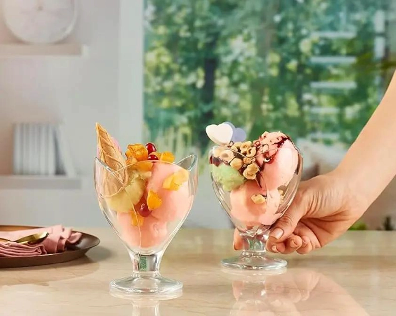 SET DE 6 COPAS DE VIDRIO PARA POSTRE 300 ML ELEGANTES - 4