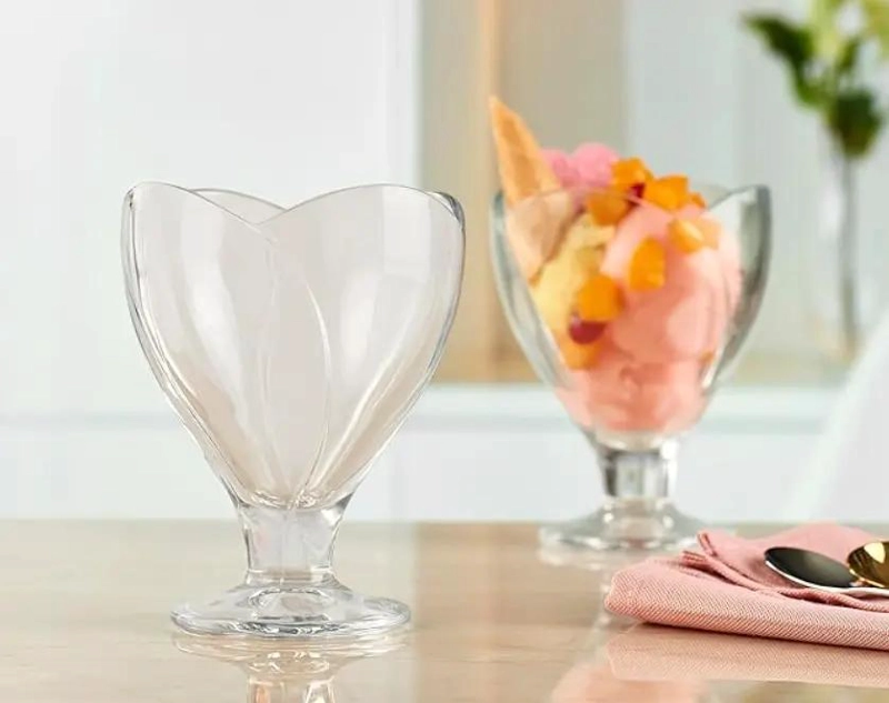 SET DE 6 COPAS DE VIDRIO PARA POSTRE 300 ML ELEGANTES - 5