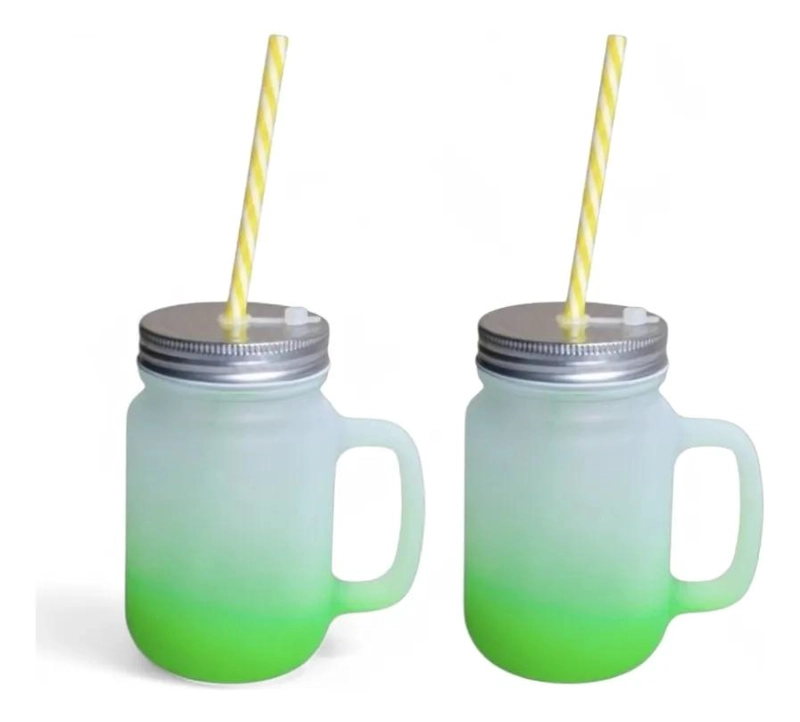 PACK DE 2 JARROS DE VIDRIO EMPAVONADO PARA SUBLIMACION 12 OZ - 1
