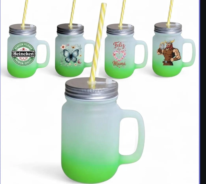 PACK DE 2 JARROS DE VIDRIO EMPAVONADO PARA SUBLIMACION 12 OZ - 2