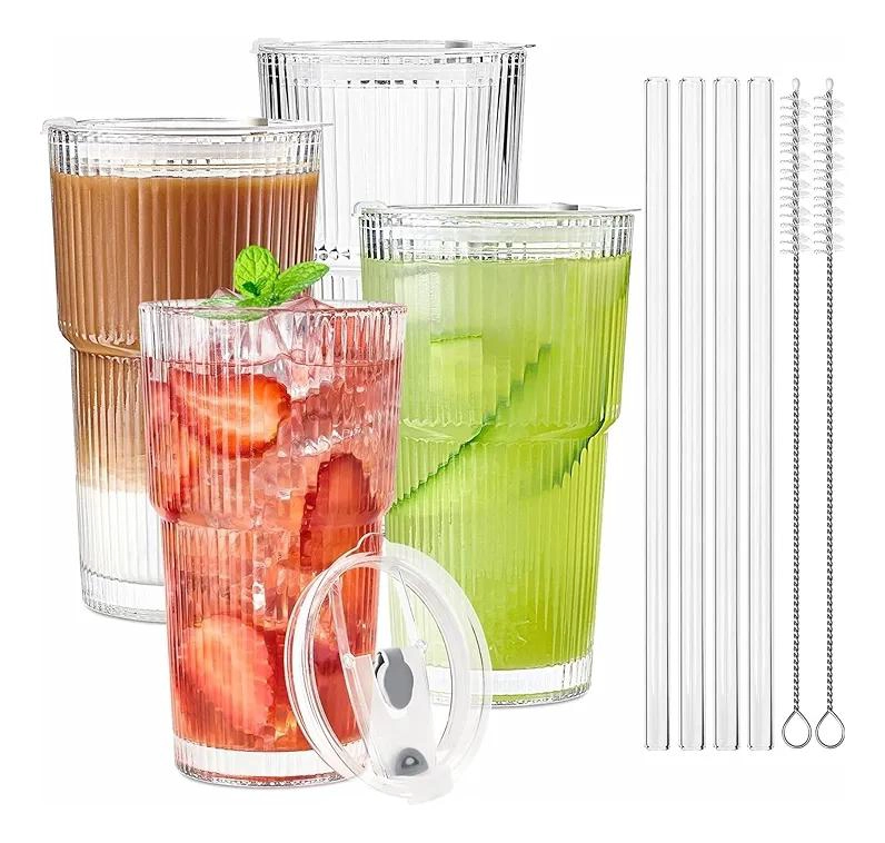 ELEGANTE TAZON DE VIDRIO PARA CAFE  O TE  CON BOMBILLA - 1