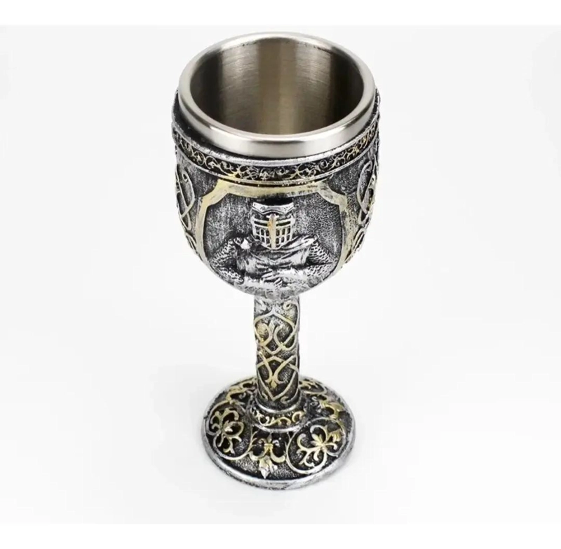 COPA CABALLERO MEDIEVAL DE ACERO INOXIDABLE ELEGANTE - 2