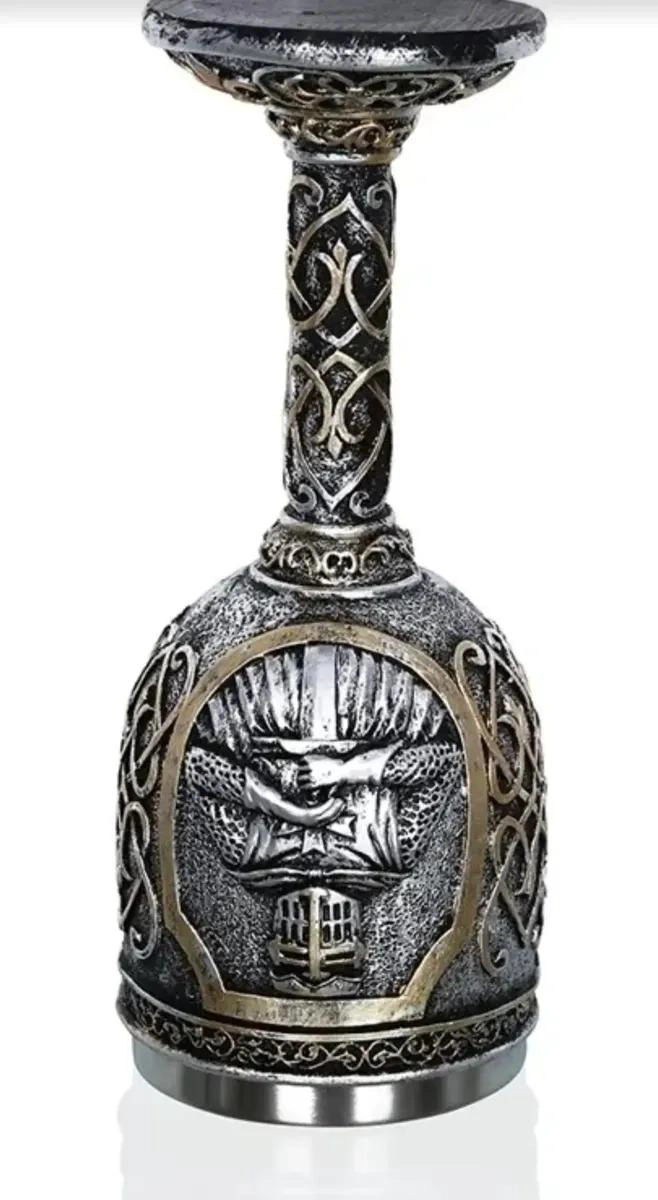 COPA CABALLERO MEDIEVAL DE ACERO INOXIDABLE ELEGANTE - 8
