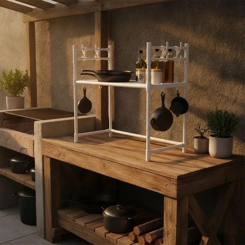 ESTANTE ORGANIZADOR DE COCINA METALICO DE 2 NIVELES - 3