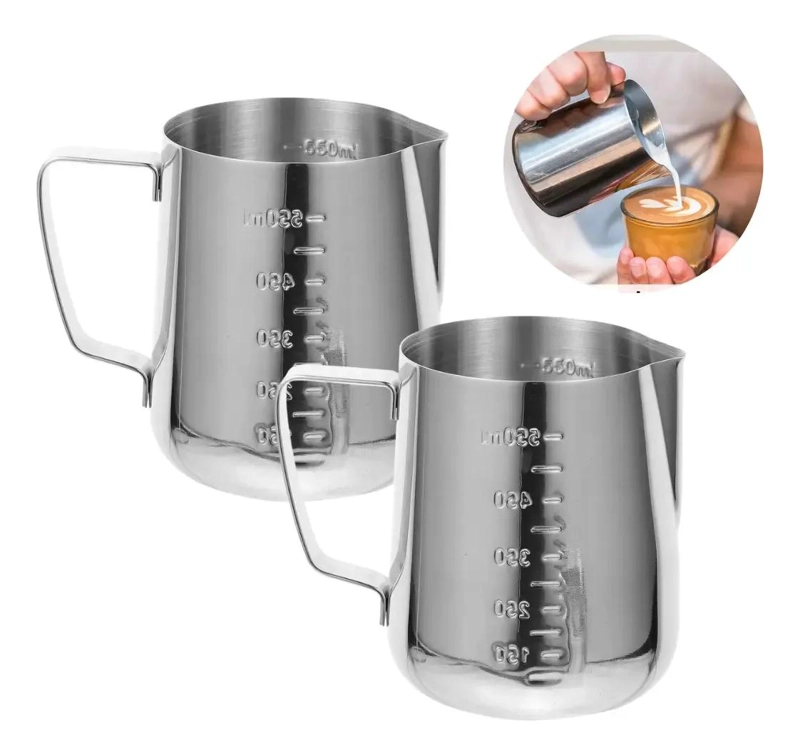 JARRA ESPUMADORA DE LECHE ACERO INOXIDABLE 550 ML PARA BARISTAS - 1