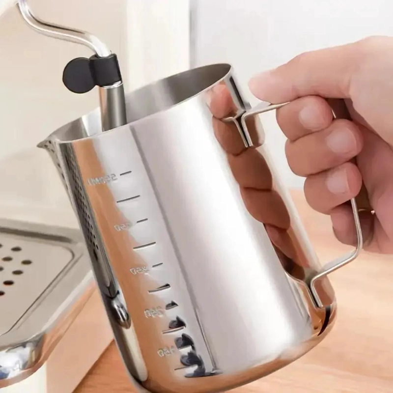 JARRA ESPUMADORA DE LECHE ACERO INOXIDABLE 550 ML PARA BARISTAS - 5