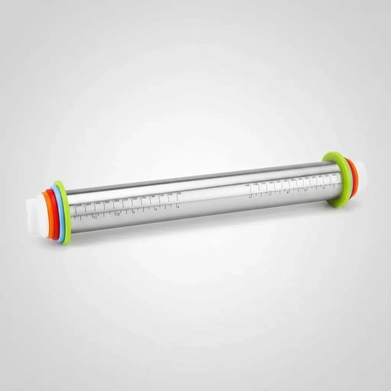 RODILLO AJUSTABLE PARA FONDANT Y MASAS CON ACERO INOXIDABLE - 10