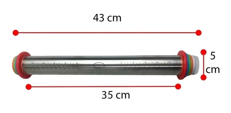 RODILLO AJUSTABLE PARA FONDANT Y MASAS CON ACERO INOXIDABLE - 3