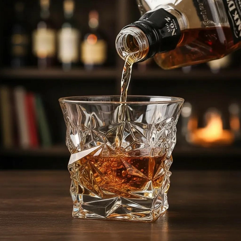 SET DE 6 VASOS DE CRISTAL PARA WHISKY ELEGANTES Y MODERNOS - 10