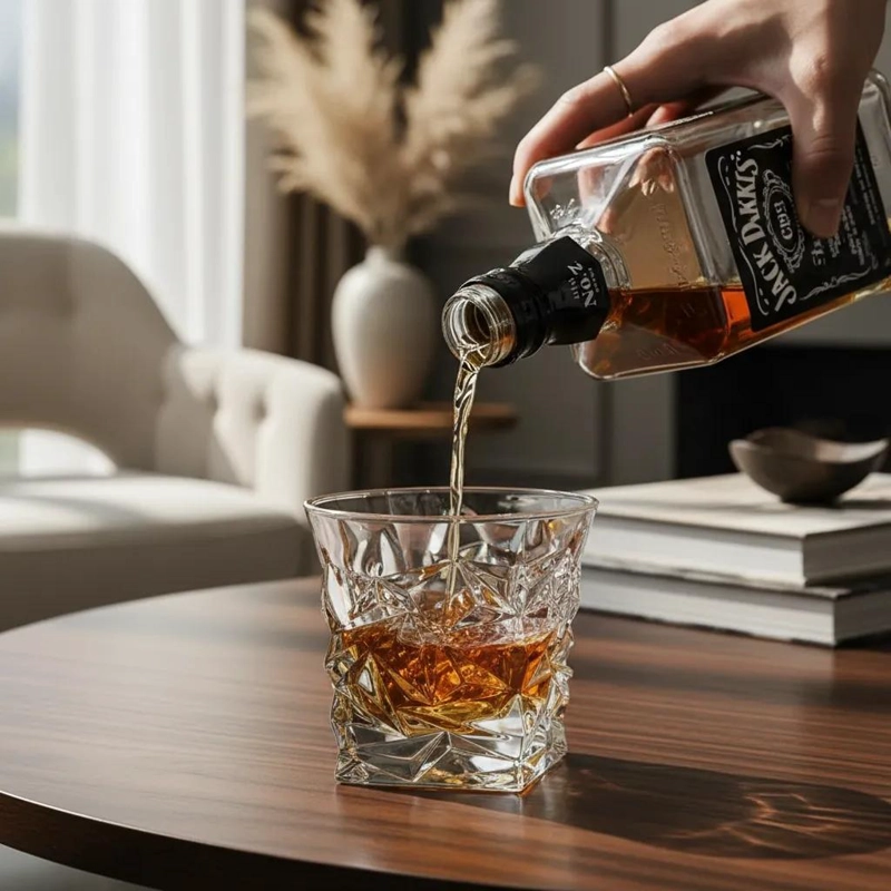 SET DE 6 VASOS DE CRISTAL PARA WHISKY ELEGANTES Y MODERNOS - 2