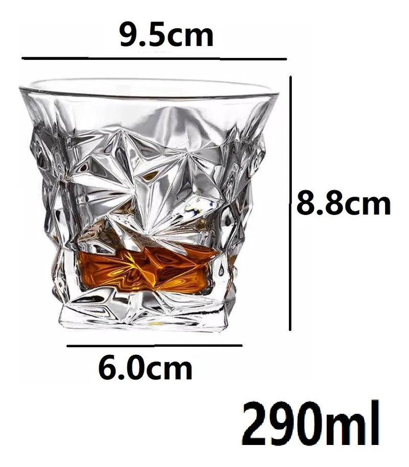 SET DE 6 VASOS DE CRISTAL PARA WHISKY ELEGANTES Y MODERNOS - 6