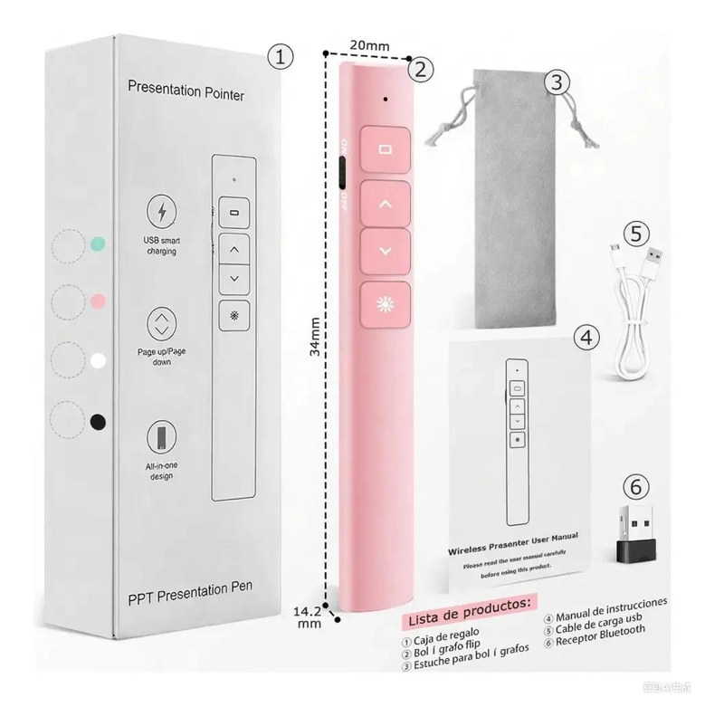 CONTROL REMOTO INALAMBRICO PARA PRESENTACIONES CON PUNTERO LASER - 7