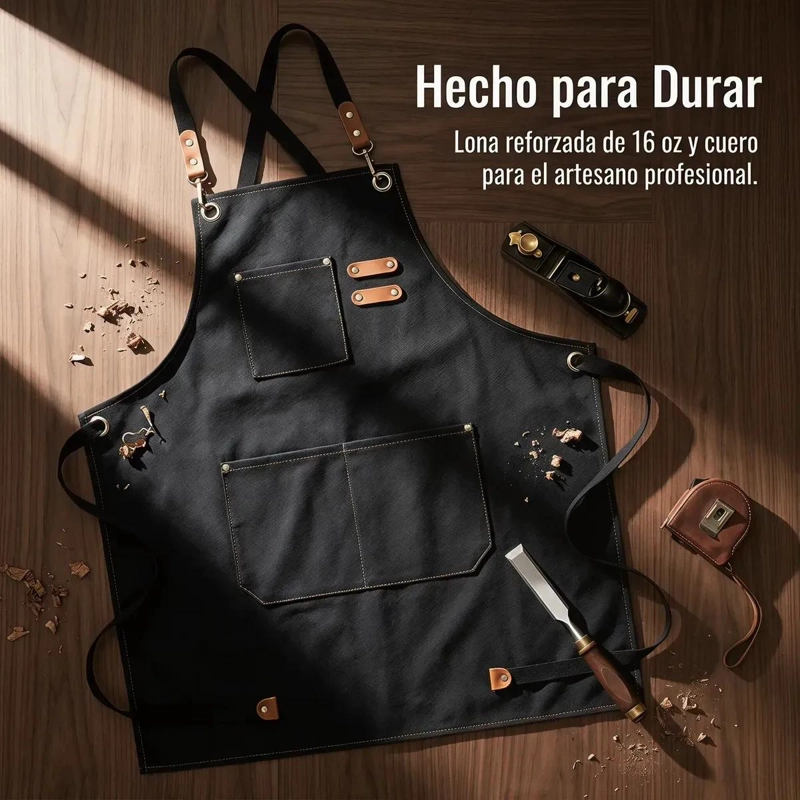 PACK DE 2 DELANTALES AJUSTABLES DE LONA PARA COCINA Y BARBACOA - 2