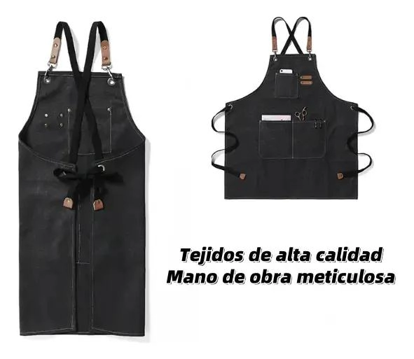 PACK DE 2 DELANTALES AJUSTABLES DE LONA PARA COCINA Y BARBACOA - 7