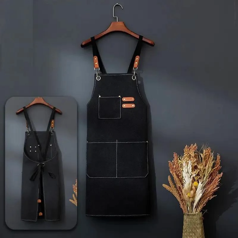 PACK DE 2 DELANTALES AJUSTABLES DE LONA PARA COCINA Y BARBACOA - 8