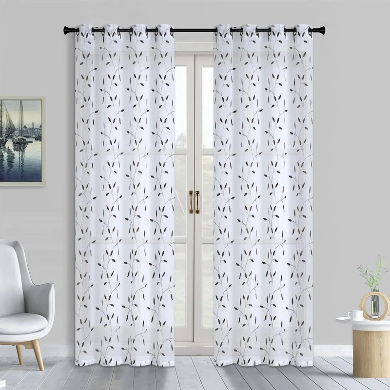 SET DE 2 VELOS BORDADOS KANSAS 140X220 CM COLOR CAFE - 1