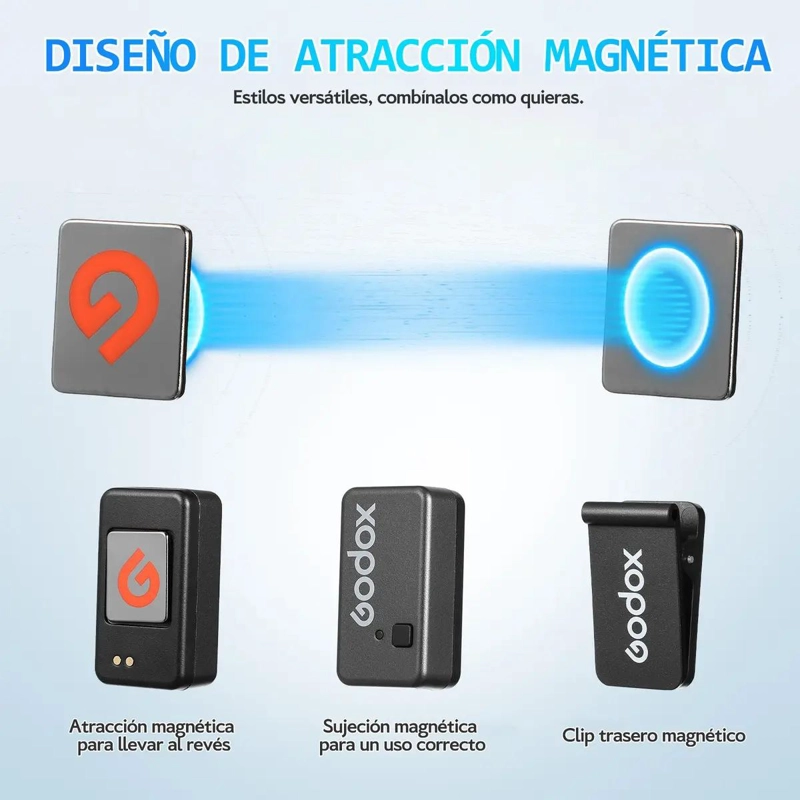 MICROFONO INALAMBRICO LAVALIER DOBLE CANAL PARA GRABACION - 9